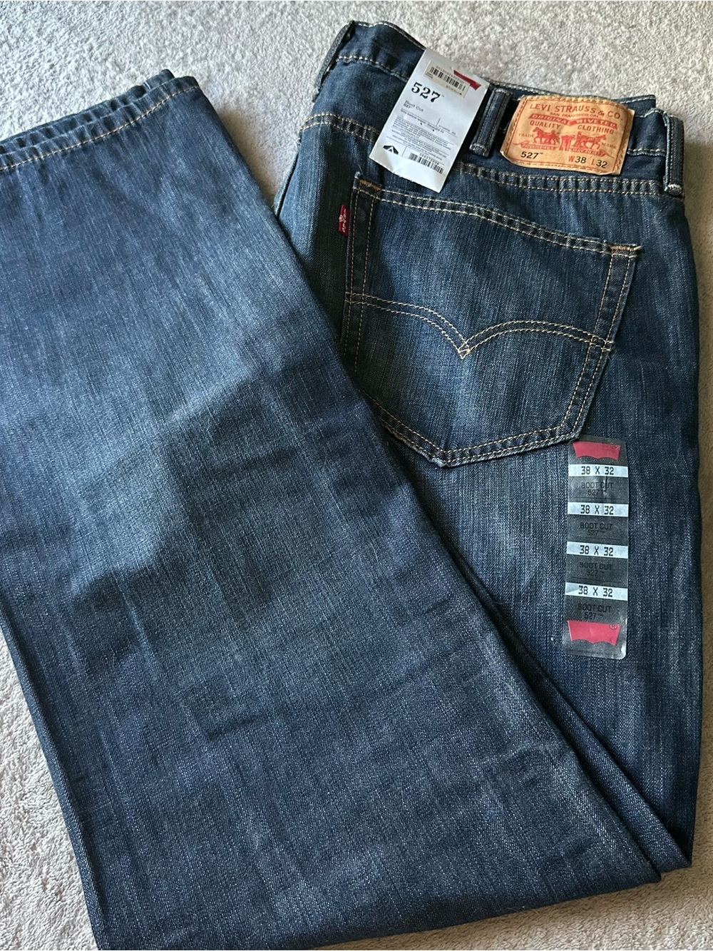 Levi's Men’s 527 NWT Bootcut Jeans in Dark Blue Indigo 38x32